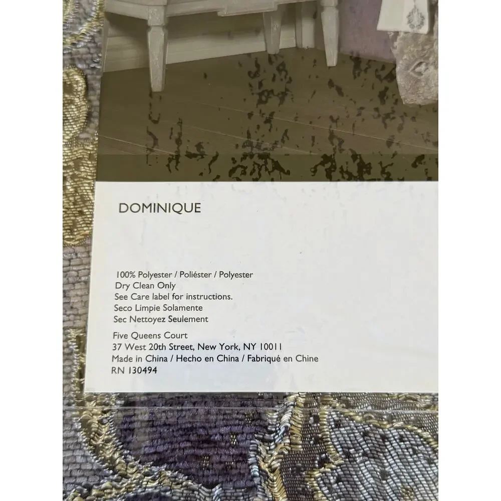 NEW! Five Queens Dominique 4PC Damask Comforter Set King Lavander